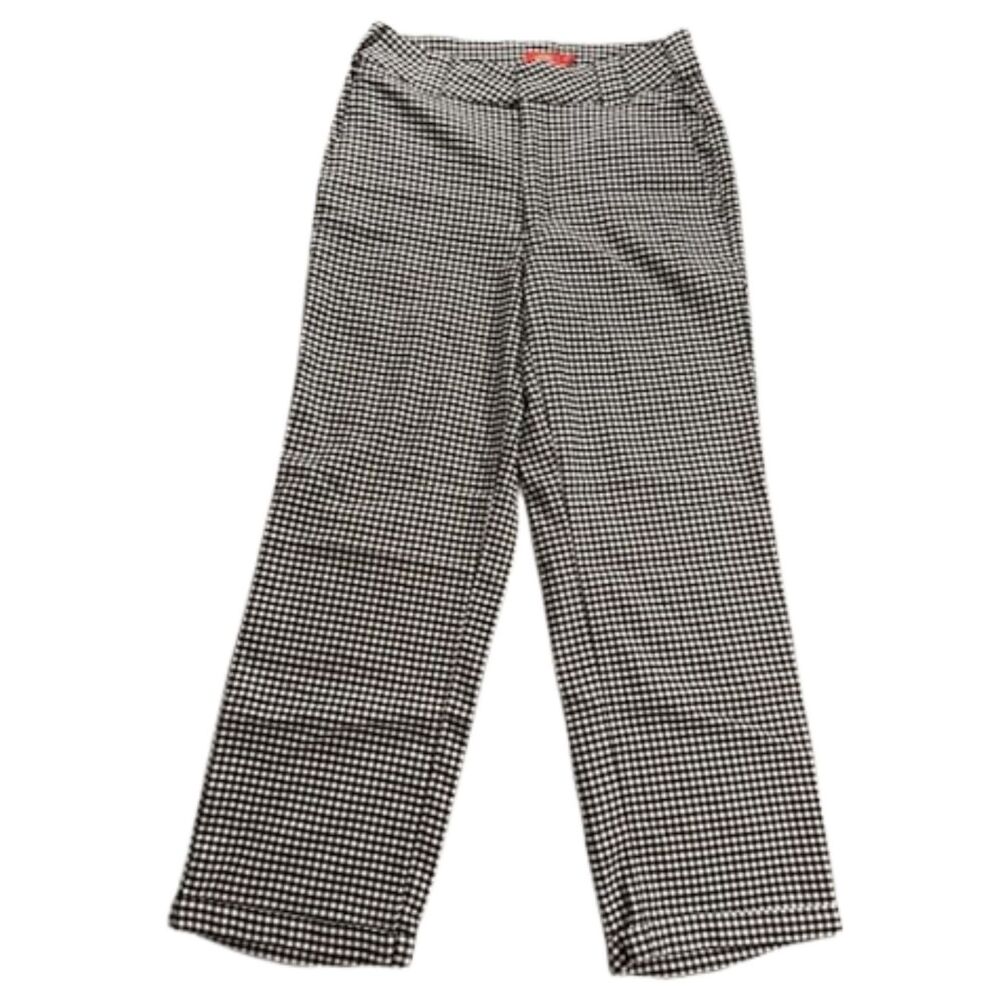 Dickies Girl Gingham Cropped Pants Women's Size 5 Black White Check Straight Leg